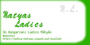 matyas ladics business card